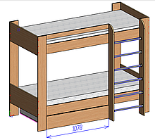 Ліжко горище двох'ярусна Design Service DS-045