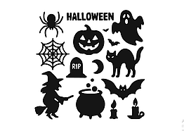 Набір наліпок з оракалу Spooky Halloween 25 х 25 см, 026