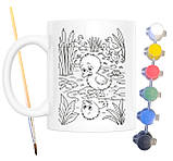 Набір для творчості кружка розмальовка Гидке каченя (за мотивами книги Ганса Крістіана Андерсена) 330 мл біла (КР0185), фото 2