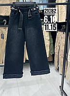 Джинси підліткові з закотом на дівчинку 6-10 років "JUNIOR" купити недорого від прямого постачальника