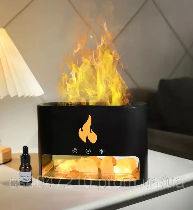 Соляна лампа-зволожувач 3-в-1 Doctor-101 Flame, з підсвіткою, фото 1