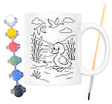 Набір для творчості кружка розмальовка Гидке каченя (за мотивами книги Ганса Крістіана Андерсена) 330 мл біла (КР0186), фото 2