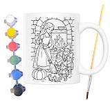 Набір для творчості кружка розмальовка Білосніжка (за мотивами казки братів Грімм) 330 мл біла (КР0188), фото 2
