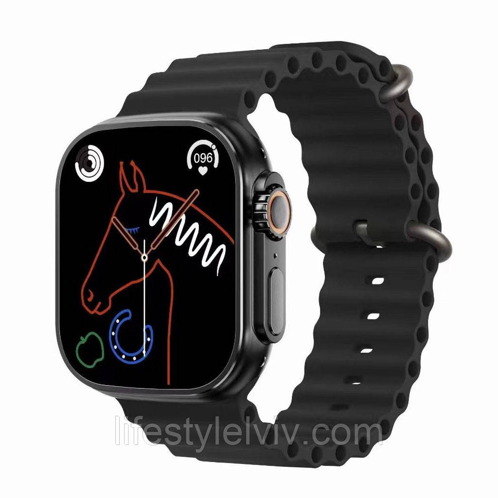 Смарт годинник + бездротова зарядка 2.19" (49мм) Android, iOS, T10 Ultra 2 / Розумний смарт-годинник / Наручний годинник, фото 1