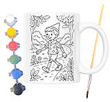 Набір для творчості кружка розмальовка Пригоди Піноккіо (за мотивами романа Карло Коллоді) 330 мл біла (КР0192), фото 2