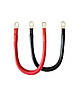 Силовий кабель 2 AWG (35 мм²) з клемами М8 — комплект +/ Червоний та чорний колір 25 см, фото 2