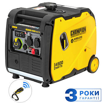 Генератор інверторний 4.5 кВт бензиновий CHAMPION 4500 з дистанційним керуванням