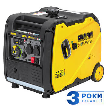Генератор інверторний 4.5 кВт бензиновий CHAMPION 4500 двопаливний ГАЗ+БЕНЗИН