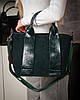 Сумка шопер жііноча натуральна замша з двома короткими ручками ALEX RAI 00110 green, фото 8