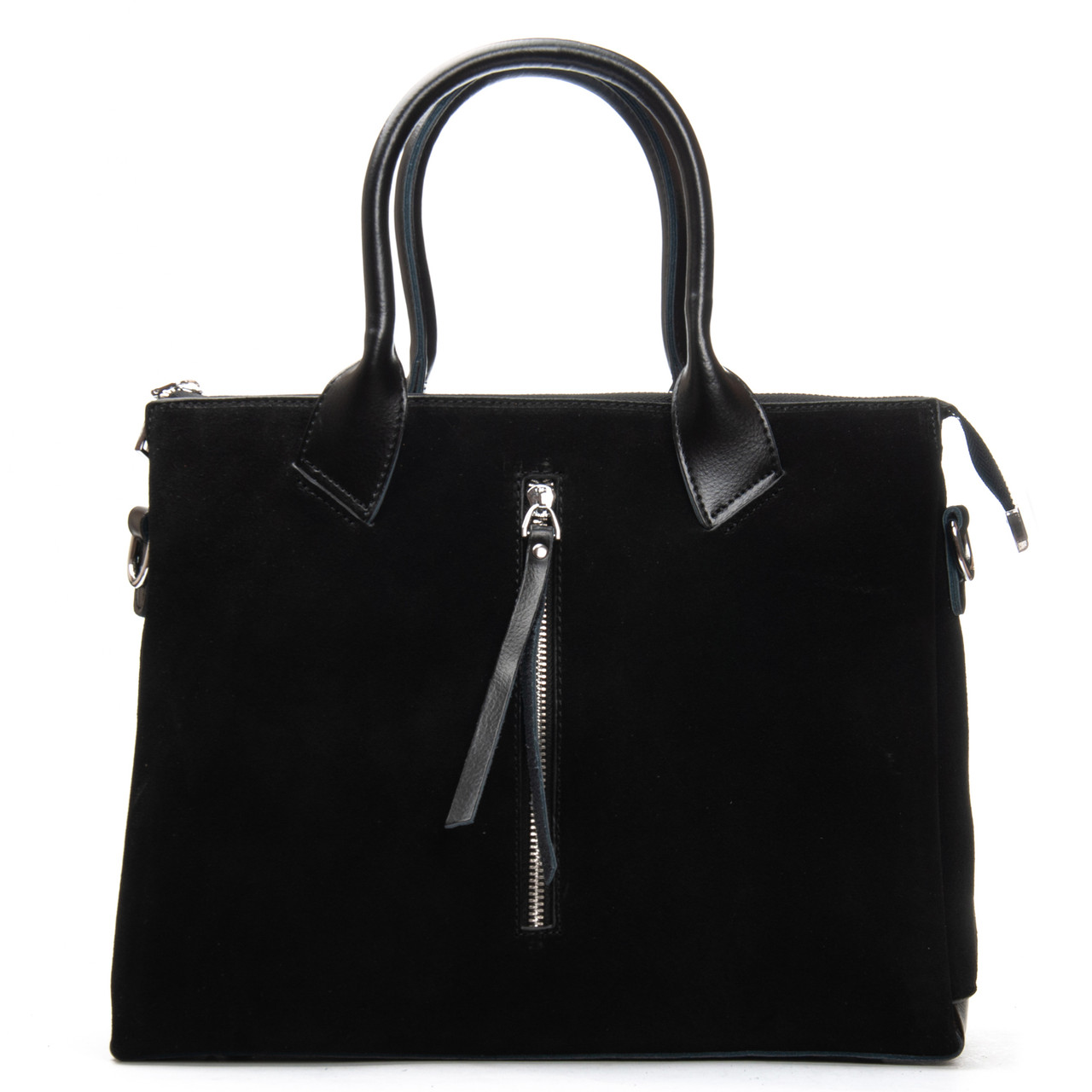 Сумка шопер жііноча натуральна замша з двома короткими ручками ALEX RAI 1561 black, фото 1