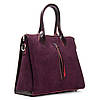 Сумка шопер жііноча натуральна замша з двома короткими ручками ALEX RAI 1561 bordo, фото 2
