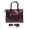 Сумка шопер жііноча натуральна замша з двома короткими ручками ALEX RAI 1561 bordo, фото 3