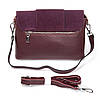 Сумка жіноча крос боді з клапаном натуральна замша ALEX RAI 1563 bordo, фото 4