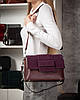 Сумка жіноча крос боді з клапаном натуральна замша ALEX RAI 1563 bordo, фото 9