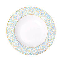 Тарілка фарфорова супова 21.5 см біла кругла для подачі супів і салатів керамічний посуд (523845)