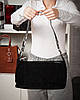 Сумка багет жіноча натуральна замша на довгому ремені ALEX RAI 2066-9 black, фото 8