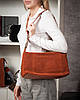 Сумка багет жіноча натуральна замша на довгому ремені ALEX RAI 2066-9 camel, фото 7