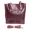 Сумка шопер жіноча з двома довгими ручками натуральна замша ALEX RAI 8773-220 bordo, фото 3