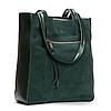 Сумка шопер жіноча з двома довгими ручками натуральна замша ALEX RAI 8773-220 green, фото 2
