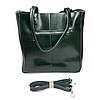 Сумка шопер жіноча з двома довгими ручками натуральна замша ALEX RAI 8773-220 green, фото 3
