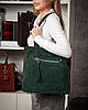 Сумка шопер жіноча з двома довгими ручками натуральна замша ALEX RAI 8773-220 green, фото 8
