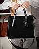 Сумка шопер жіноча з двома короткими ручками натуральна замша ALEX RAI 8800-1 black, фото 9