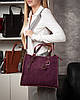 Сумка шопер жіноча з двома короткими ручками натуральна замша ALEX RAI 8800-1 bordo, фото 8