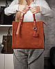 Сумка шопер жіноча з двома короткими ручками натуральна замша ALEX RAI 8800-1 camel, фото 9