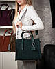 Сумка шопер жіноча з двома короткими ручками натуральна замша ALEX RAI 8800-1 green, фото 8