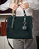 Сумка шопер жіноча з двома короткими ручками натуральна замша ALEX RAI 8800-1 green, фото 9