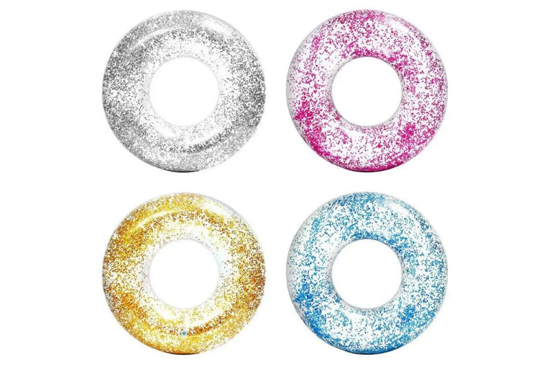 Надувний круг 90 см BT-IG-0082 з блискітками 4 кольори, кульок