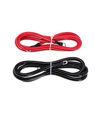 Силовий багатожильний кабель 2 AWG (35 мм²) з клемами М8 комплект чорний і червоний 150 см