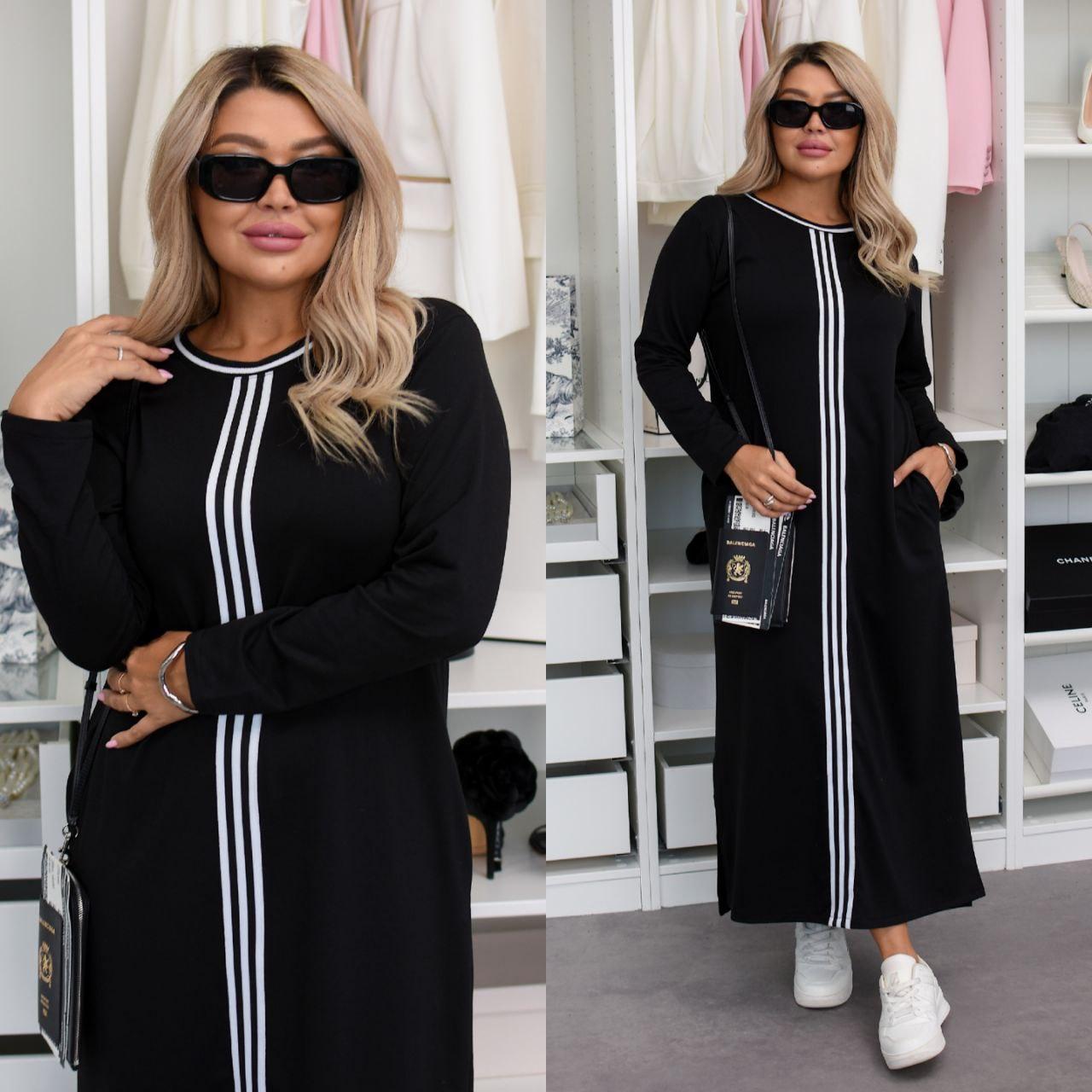 Сукня чорна у стилі спорт шик 3238, фото 1