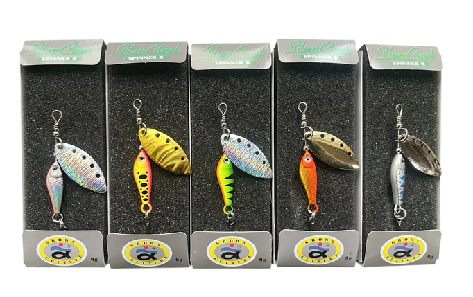 Набір Блешня Вертушка Grows Culture Silver Creek Spinner-R 9G 5шт, фото 1