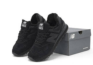 Чоловічі зимові чорні Кросівки New Balance 574