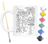 Набір для творчості кружка розмальовка Робінзон Крузо (за мотивами книги Данієля Дефо) 330 мл біла (КР0197), фото 2