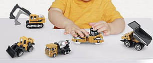 🚜 Набір дитячих машинок будівельна техніка (6 шт) | Метал + пластик | Без коробки
