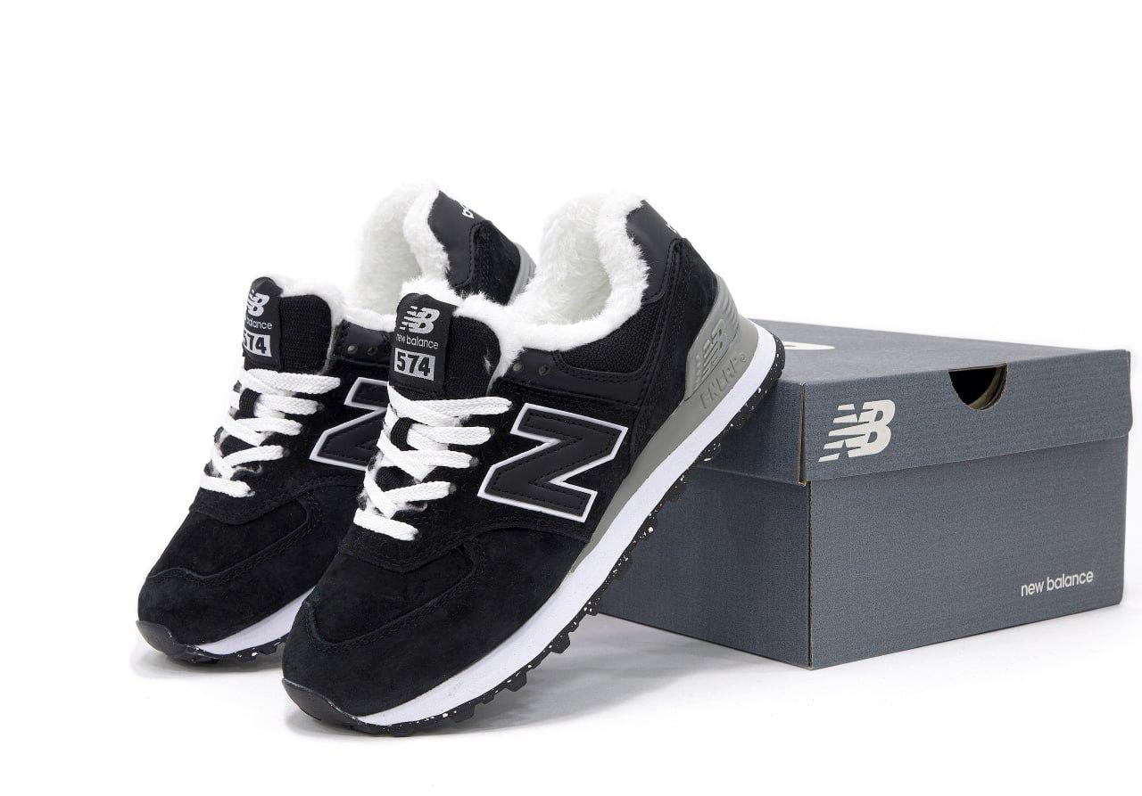 Чоловічі зимові чорні Кросівки New Balance 574, фото 1