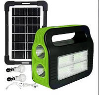 Портативна сонячна зарядна станція з ліхтариком Ліхтар із сонячною панеллю і 2 лампочками Сонячна кемпінгова станція I&S