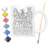 Набір для творчості кружка розмальовка Д'артаньян и три мушкетера (за мотивами книги Александра Дюма) 330 мл біла (КР0200), фото 2