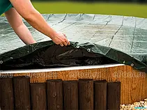 Накриття захисне зимове для круглих каркасних і морозостійких басейнів діаметром 6,4 м, фото 4