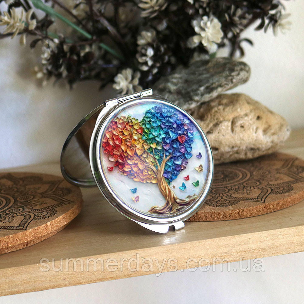 Кишенькове дзеркальце Дерево у вигляді серця, фото 1
