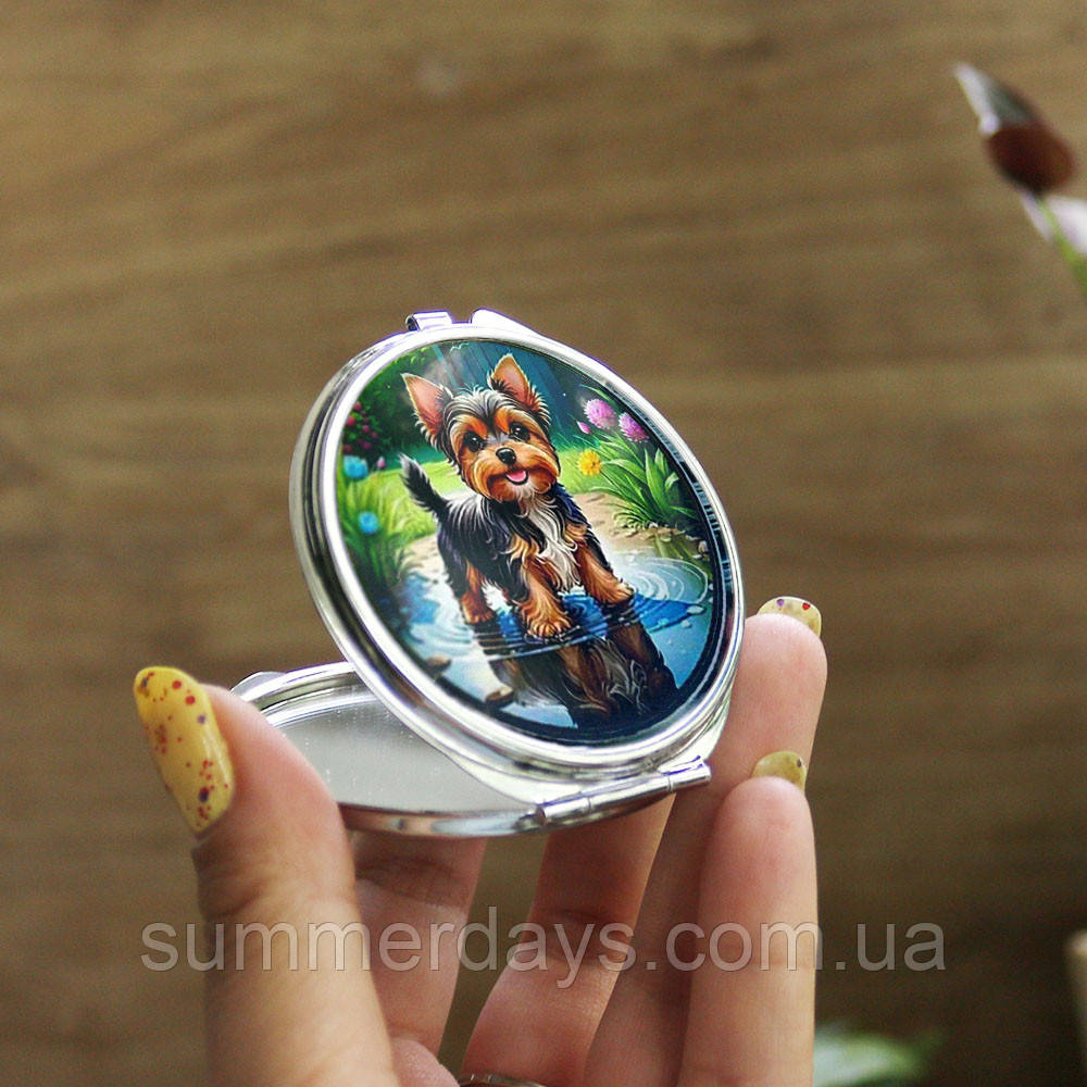 Кишенькове дзеркальце Цуценя йорк-тер'єра, фото 1