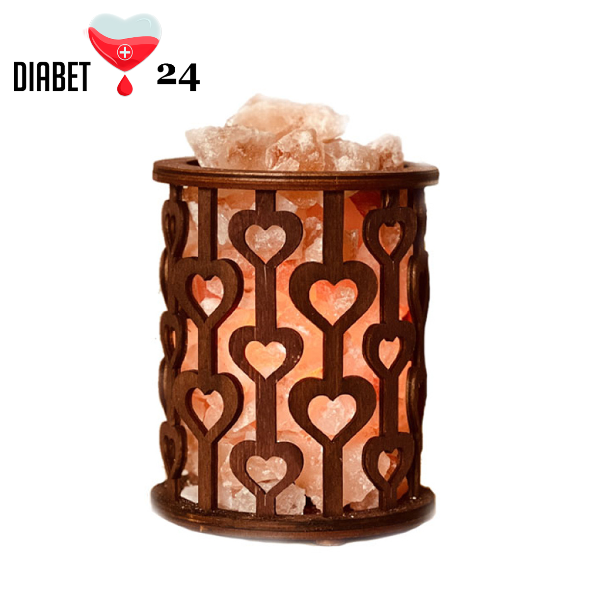 Соляна лампа "Корзина із серцями" 1,7 кг, фото 1