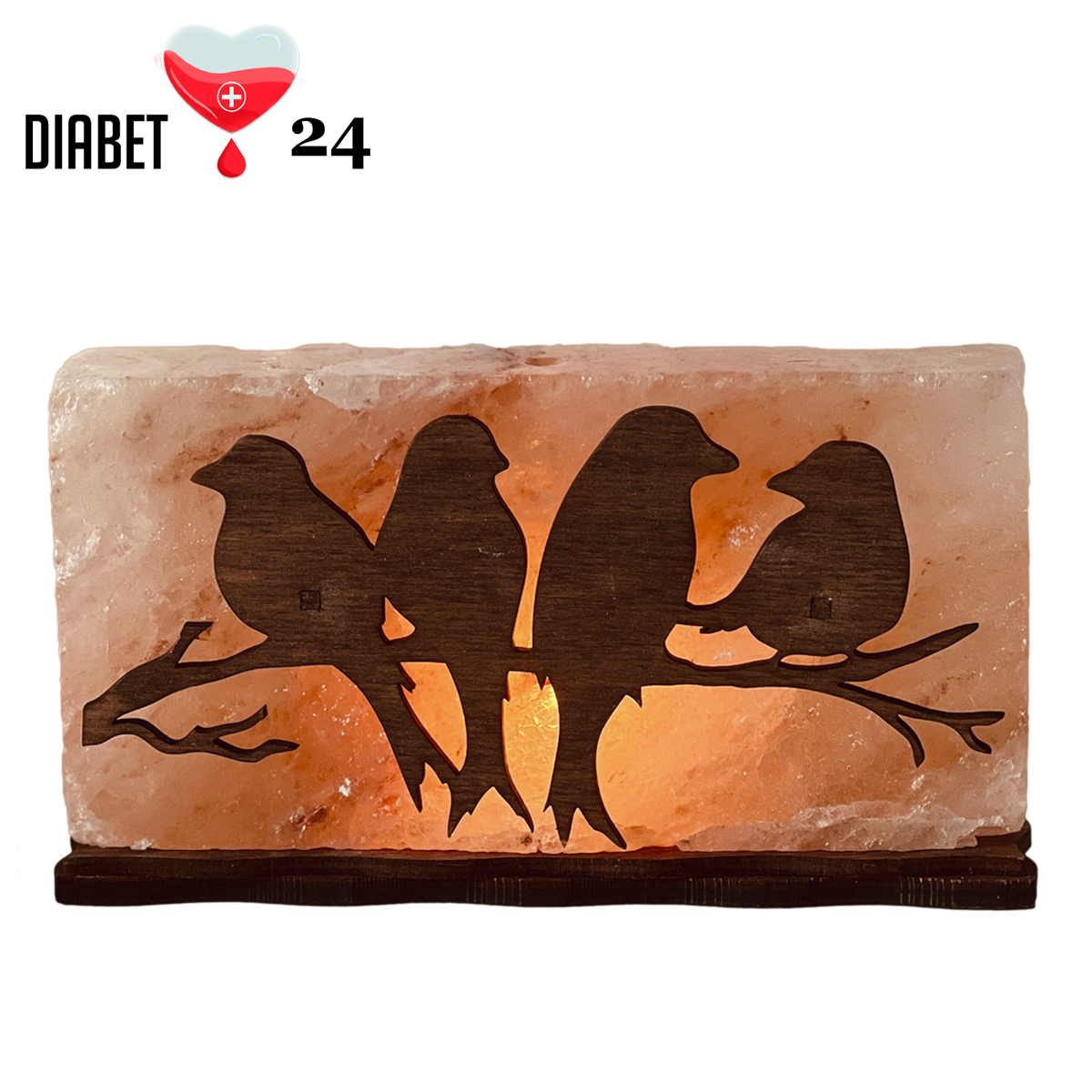 Соляна лампа "Птахи на гілці" 2 кг, фото 1