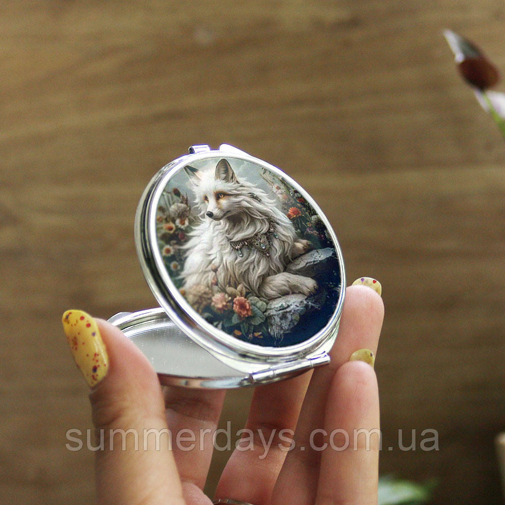 Кишенькове дзеркальце Білий лис, фото 1