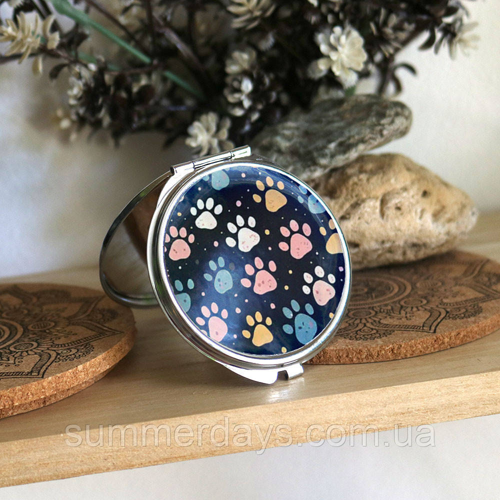 Кишенькове дзеркальце Лапки собаки подарунок для ветеринару, фото 1