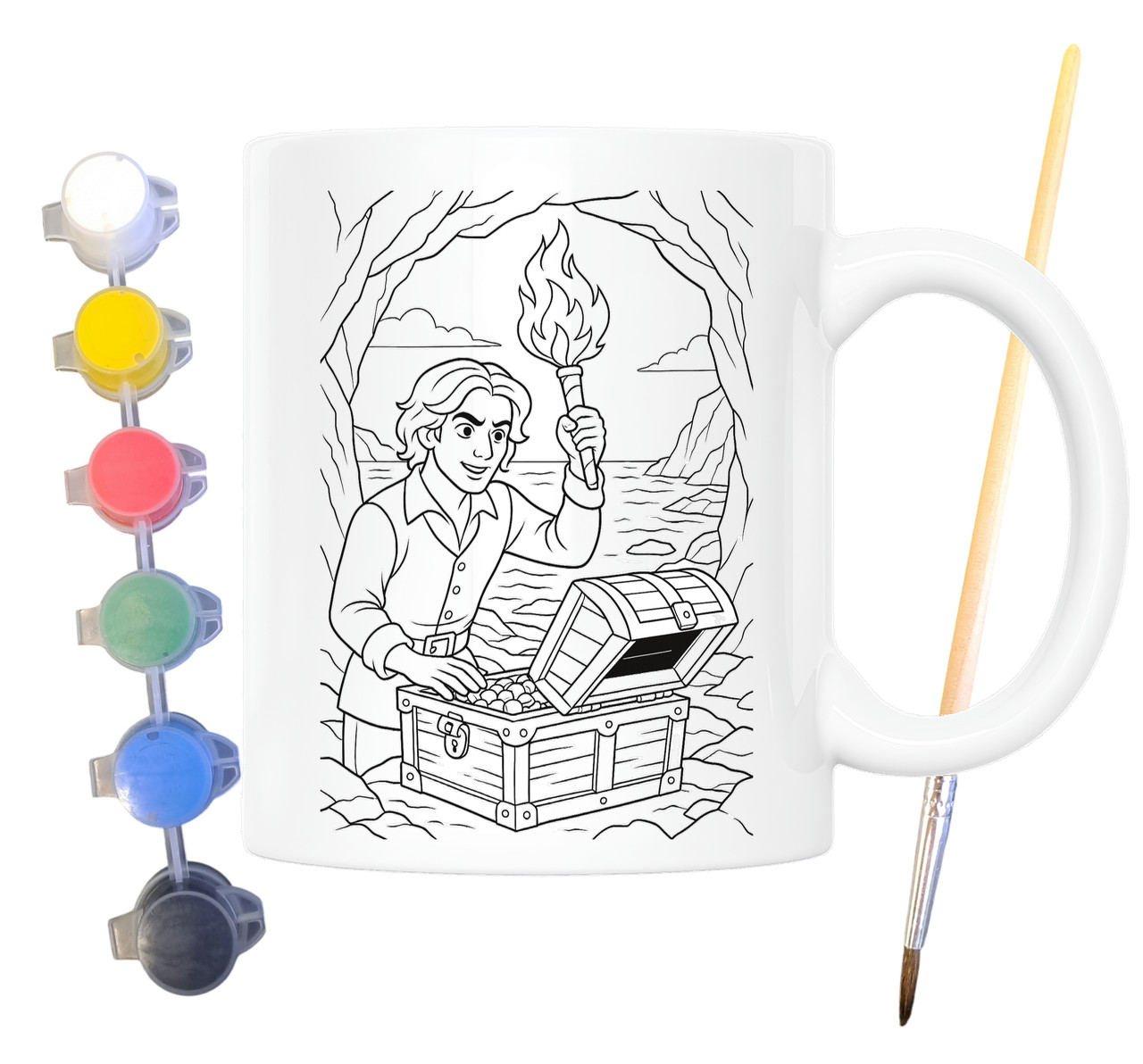 Набір для творчості кружка розмальовка Граф Монте-Крісто (за мотивами книги Александра Дюма) 330 мл біла (КР0201), фото 1