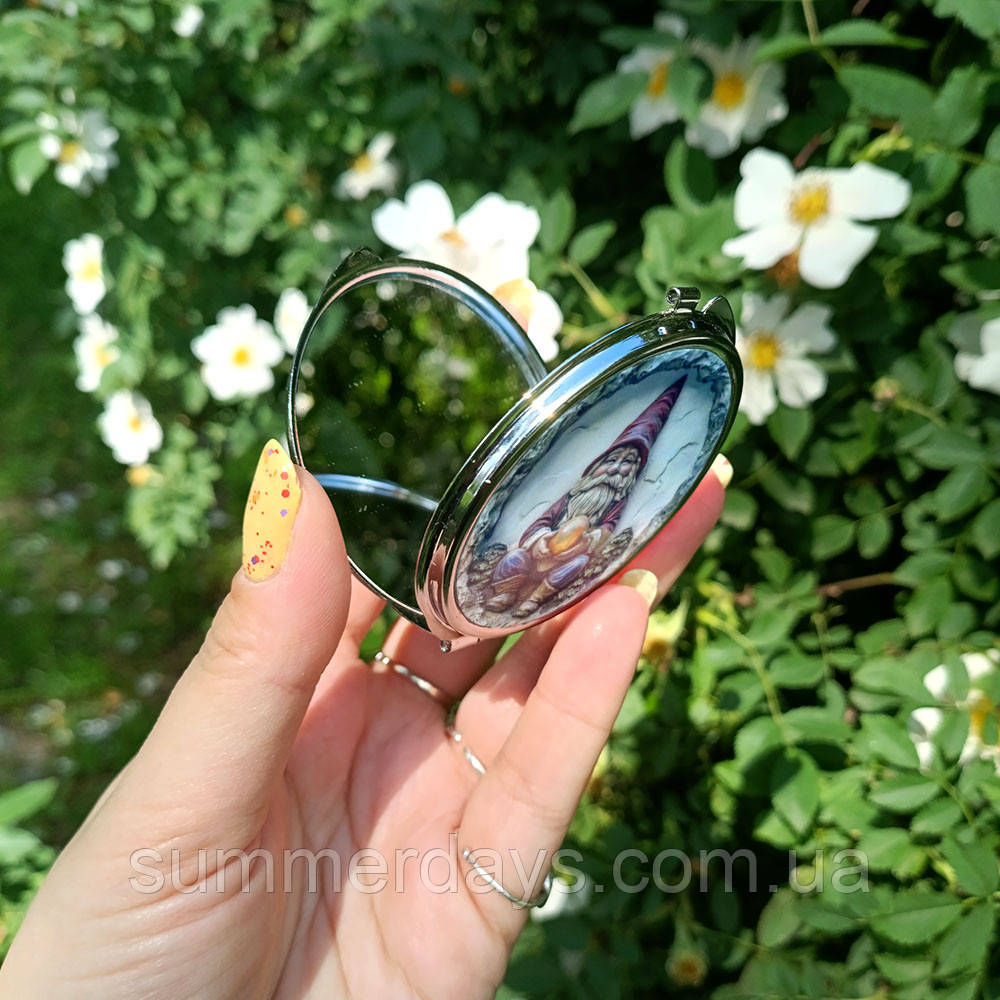 Кишенькове дзеркальце Садовий гном, фото 1
