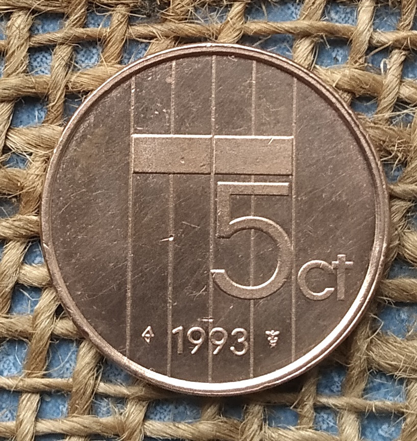 5 центiв 1993 року. Нiдерланди, фото 1